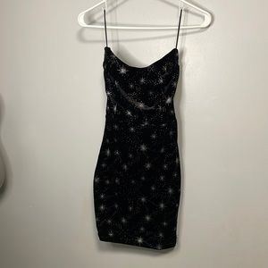 XS Strapless Superdown Black Velvet Mini Dress